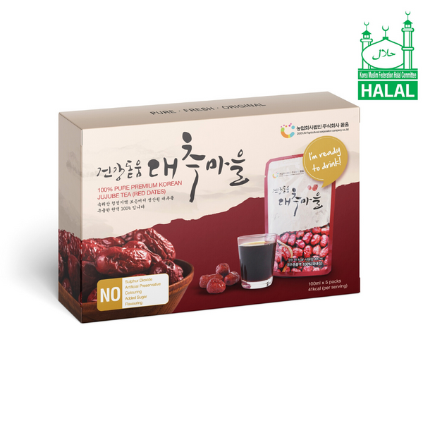 Dodum Premium Korean Jujube Juice (Red Dates Juice) 100ml x 5 packs - Euryka Naturopathics
